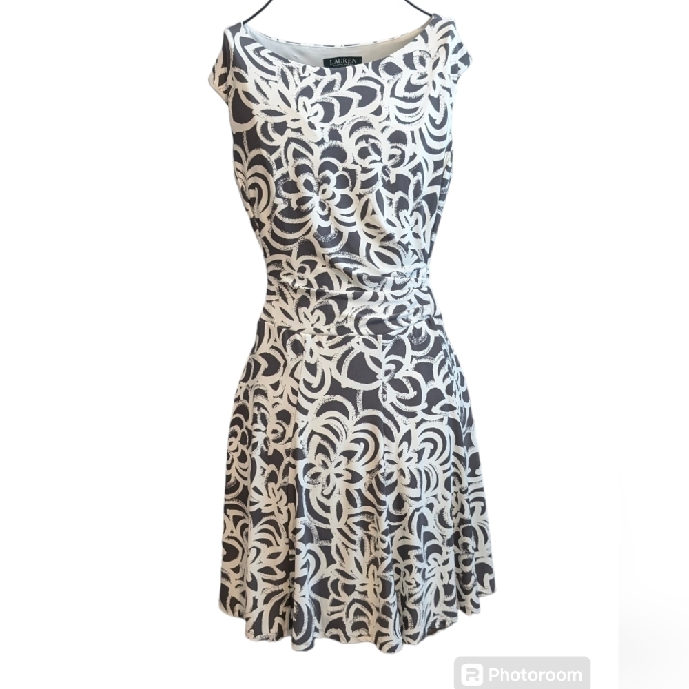 Flirty Ralph Lauren fit flare print dress size 12P